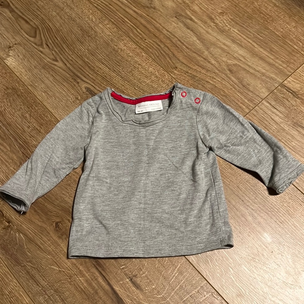 Kidding Around Grey Long Sleeve Tee 3-6